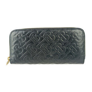 BURBERRY Black Monogram Leather Wallet